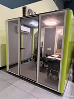 Cabine de bureau mobile insonorisée préfabriquée, économique et très demandée, pour plusieurs personnes.
