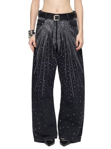 Vaqueros <span class=keywords><strong>de</strong></span> <span class=keywords><strong>mujer</strong></span> lavados con pedrería <span class=keywords><strong>de</strong></span> estrellas, estilo urbano, <span class=keywords><strong>de</strong></span> pierna recta, holgados, con efecto adelgazante, drapeados, <span class=keywords><strong>de</strong></span> pierna ancha, <span class=keywords><strong>pantalones</strong></span> largos <span class=keywords><strong>de</strong></span> mezclilla para <span class=keywords><strong>mujer</strong></span> - Product Image 3