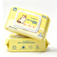 Mirodear 80pcs Tisu Hewan Peliharaan Ekstra Tebal 3D Pearl Embossed Tisu Perawatan Anjing Bebas Serat Penghilang Bau Tisu Basah Kucing