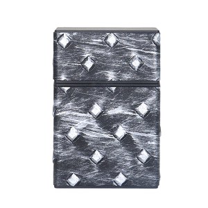 Étui à cigarettes en cuir poli coupe-vent <span class=keywords><strong>Shiru</strong></span> Classic Design pour homme, lot de 20, boîte de rangement portable à rabat - Product Image 2