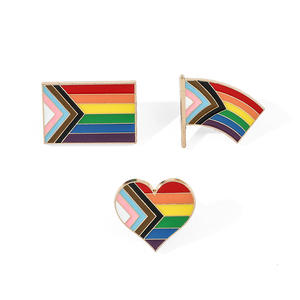 Sming Pins Regenbogen Flagge Emaille Pins Stolz Flagge Herz Brosche Benutzer definiertes Logo Metall Abzeichen Waving Flag Revers Abzeichen Großhandel - Product Image 5