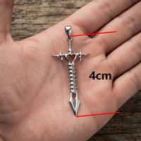 Pendentif poignard en acier inoxydable avec crâne de cerf, mini-breloque épée en bois de cerf pour hommes et femmes, bijou amulette