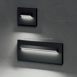 Lámpara de Pared LED Minimalista de Aluminio Negro SENZHAO, para Exteriores, Montaje en Superficie, Disponible para Villas, Patios y Hoteles - Product Image 1