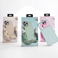 Étui magnétique en silicone liquide JOYPORODO V-S01 au design exclusif motif floral pour iPhone 14 15 16 17 Pro Max, coque en silicone couleur unie