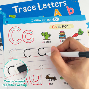Lettera numero gruppo lettere inglesi A-Z maiuscolo penna tracciamento allenamento ripetibile cancellabile scrittura giocattolo di carta per bambini - Product Image 1