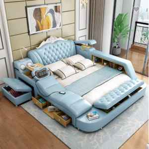 2024 nouveau coffre-fort à tiroir design <span class=keywords><strong>avec</strong></span> <span class=keywords><strong>lit</strong></span> intelligent <span class=keywords><strong>lit</strong></span> multifonction king size conception intelligente rangement secret - Product Image 5