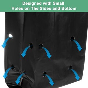 Lot de 50 sacs de culture pour pépinière noirs de 9,4 po x 10,6 po, épaisseur 0,5 mm, durables, respirants, écologiques, en plastique pour <span class=keywords><strong>jardinage</strong></span> et semis - Product Image 4