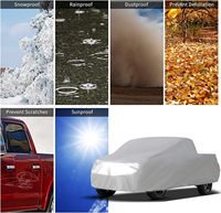 Couverture de camionnette imperméable extérieure enduite d'argent de polyester 190T avec la couverture de voiture anti-poussière de protection UV