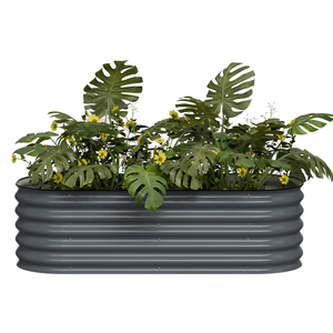 Jardinière surélevée en acier galvanisé de 17 pouces de hauteur, jardinières et bacs à plantes d'extérieur <span class=keywords><strong>pour</strong></span> légumes et fleurs - Product Image 1