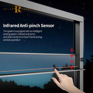 Fenêtres en aluminium personnalisées Villa commerciale Maison anti-ouragan Anti-typhon Balcon Patio Terrasse Fenêtre <span class=keywords><strong>de</strong></span> levage intelligente - Product Image 3