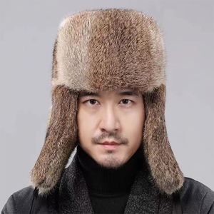 Chất Lượng Cao Trapper <span class=keywords><strong>Hat</strong></span> Bất Thỏ Lông Mùa Đông Ấm <span class=keywords><strong>Hat</strong></span> Người Già Ấm Tai Bảo Vệ Hunter Của Cap Ngoài Trời Đi Xe Đạp Earflap <span class=keywords><strong>Hat</strong></span> - Product Image 6