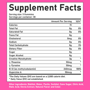 Gomitas de Creatina Directas de Fábrica para Hombres y Mujeres, Aumentan la Masa Muscular, con B12, Sin Grasas Saturadas ni Carbohidratos Totales - Product Image 2