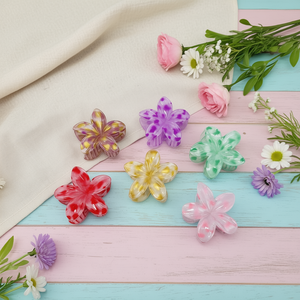 Fermaglio per capelli a forma di frangipani con stampa leopardata da 8 cm, 2 pezzi per colore, scatola da 600 pezzi - Product Image 3