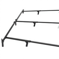Cadre de lit en métal moderne et durable (somier requis) avec base à 9 pieds, taille King, montage facile sans outils pour chambre d'hôtel, appartement