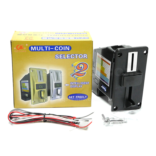 CL LED Logo Multi Coin Acceptor Electronic Roll Down Coin Selector Mechanism Vending Machine Mech for Arcade Game Cabinet