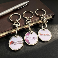 Porte-clés promotionnel en forme de jeton de chariot professionnel, anti-ternissement, personnalisable