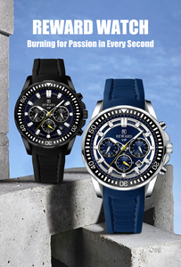 Montre VIP pour homme, vente en gros, chronographe à quartz, aiguilles lumineuses, bracelet en caoutchouc, étanche, meilleur cadeau pour lui - Product Image 4