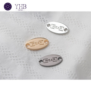 ปุ่มเย็บโลหะป้ายโลโก้อุปกรณ์เสริมสำหรับเสื้อผ้ามี2รูทรงวงรี - Product Image 4
