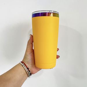 Lot de 8 gobelets isothermes en acier inoxydable plaqué arc-en-ciel de 20 oz avec paille colorée, personnalisables avec logo, pour gravure laser, cadeaux de la Saint-Valentin - Product Image 3