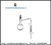 Appareil de distillation en verre CISCO avec tête anti-éclaboussures, condenseur et fiole sphérique pour usage éducatif en laboratoire, modèle transparent CISCO-2006