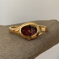 Jam Tangan Wanita Mewah Vintage IEKE 1024 Burgundy Red Flower