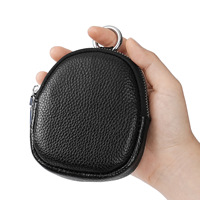 Portefeuille mini en cuir véritable personnalisé en gros, sac de rangement multifonctionnel pour clés, pochette mode simple avec boucle de suspension, enveloppe rouge