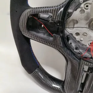 Volante Riscaldato in Vera Fibra di Carbonio con LED Stile Racing Personalizzato per BMW <span class=keywords><strong>Serie</strong></span> M2 F44 M2 F45 F46 - Product Image 5