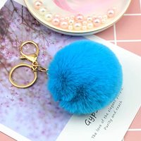 Porte-clés Pompon en Fausse Fourrure Moelleuse et Mignonne de 8 cm, Style Simple et Personnalisé, Vente Chaude 2025
