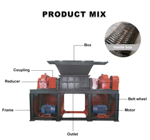 Broyeur <span class=keywords><strong>de</strong></span> ferraille et <span class=keywords><strong>de</strong></span> noix <span class=keywords><strong>de</strong></span> coco à double arbre, haute efficacité, pour le recyclage des métaux et le broyage du plastique - Product Image 3