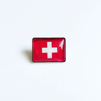 Broche en métal émaillé personnalisée avec drapeau suisse pour souvenir de voyage alpin, exposition culturelle, cadeau pour événements sportifs et séminaires
