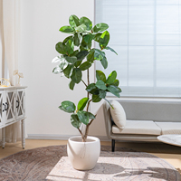 Plantes artificielles en plastique Banyan Tree pour intérieur et extérieur, plantes en pot, herbe verte jaune, palmier, verdure, décoration pour la maison, le bureau, les petits espaces