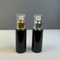 Bouteille en plastique PET transparente noire et blanche Hengjian vide de 50 ml et 60 ml avec bouchon à pression doré, flacon pulvérisateur pour lotion cosmétique, bouchon pompe doré ou argenté