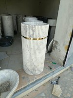 Wastafel Pedestal Batu Marmer Putih Alami untuk Kamar Mandi, Kolom Wastafel, Bak Cuci Tangan, Toilet Vanity, Wastafel Berdiri Sendiri