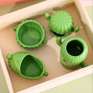 Amster-Juego de suministros de salón, cuenco de madera de cerámica para <span class=keywords><strong>bañera</strong></span>, bebedero de botella de agua - Product Image 3