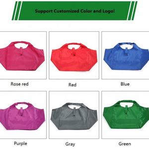 Sac pliable écologique avec logo personnalisé, sac de courses réutilisable en tissu polyester recyclé - Product Image 5