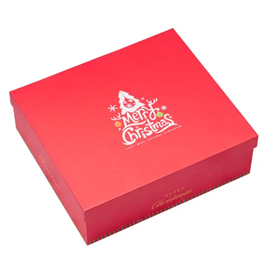Caja de regalo plegable de Papá Noel, decoración de joyería de Navidad, cartón cosmético, Feliz Navidad, venta al por mayor