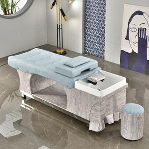 Neues Design <span class=keywords><strong>Thai</strong></span>-Dampfschüssel Wassertherapie Himmelblau <span class=keywords><strong>Massage</strong></span>-Shampoo-Bett Dampftherapie Kopf-Spa Shampoo-Bett - Product Image 3