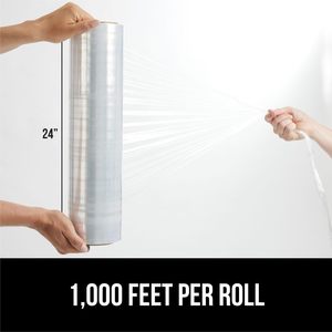 Envoltura Elástica de Alta Resistencia de 1000 Pies x 24 Pulgadas, Película Protectora Transparente Resistente a Pinchazos de Uso Industrial - Product Image 6