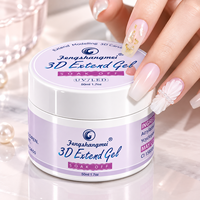 Usine professionnelle de gel UV 3D pour ongles, couleur gelée nude rose, 15g, durcissement LED en 60s, pour marque
