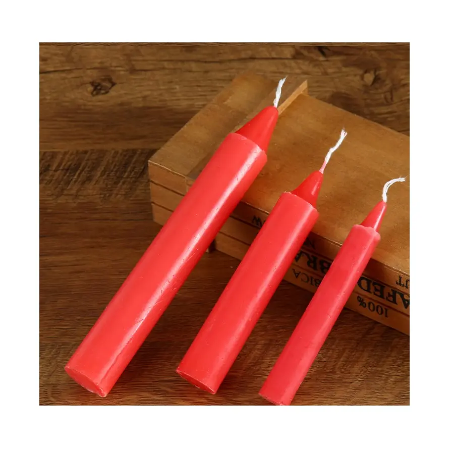 Smokeless Paraffin Wax Long Pillar Red/white Candles For Wedding/lighting/christmas/decorate