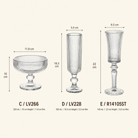 Collection de verres à nervures verticales OEM ODM pour café glacé, desserts et cocktails – Vaisselle de café