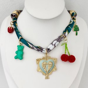 Nuevo Collar de Moda con Accesorios, Ojo Turco, Cereza, Pez, Corazón, Oso, Cruz, Estrella, Manzana, Hongo, Chile, Collar de Cuerda - Product Image 3