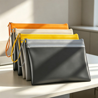 Carpeta de Documentos A4 de Doble Capa, Impermeable, Material PU, Portadocumentos Grueso, Organizador de Suministros de Oficina, Bolsa con Cierre