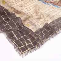 Vente chaude, écharpes et châles ethniques sur mesure, 37% soie, 63% laine, motifs animaliers, franges sur les quatre côtés, pour femmes, luxe