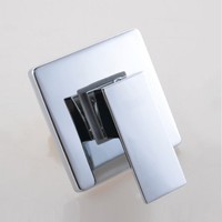 Robinet mitigeur de douche à montage mural, noir, laiton chromé noir
