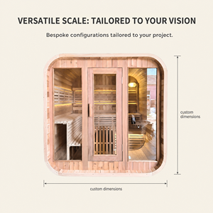 PLOUTARA Sauna <span class=keywords><strong>hybride</strong></span> modulaire préfabriqué d'intérieur, infrarouge à spectre complet, moderne, en bois massif de pruche, électrique, pour 2 personnes, idéal appartement - Product Image 4