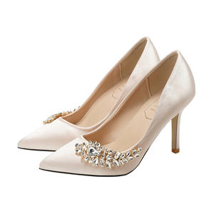 Nouvelles Chaussures de Mariée 2026 Style Été Respirantes à Enfiler avec Cristaux Champagne Demoiselle d'Honneur Blanc Bourgogne Talons Super Hauts - Product Image 1