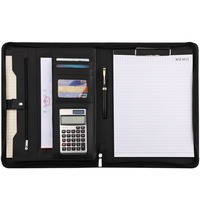 Porte-documents A4 en cuir multifonctionnel pour gestionnaires de bureau, avec fermeture éclair, pour contrats commerciaux et documents – Vente en gros