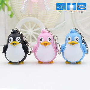 Cute Penguin <strong>Keyring</strong> LED <strong>Torch</strong> <strong>With</strong> Sound Light Keyfob Kid Toy Gift Fun Animal Keyholder Flashlight Keychain - Product Image 6