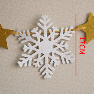 Guirnalda de Feliz Navidad para decoración, guirnalda de árbol, nieve, estrellas, hojas, guirnalda de fiesta, banderas - Product Image 3